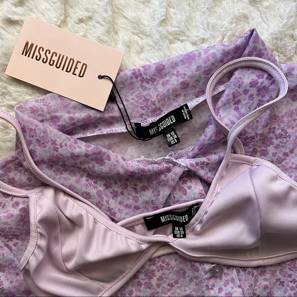 Mesh Floral Long Sleeve Bodysuit Top - Picture 5 of 9